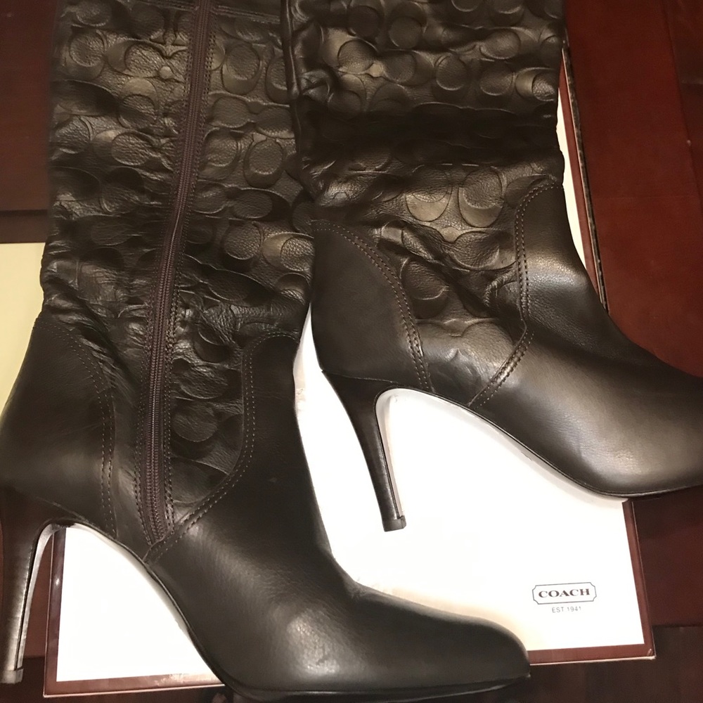 Coach leather boots / cognac brown